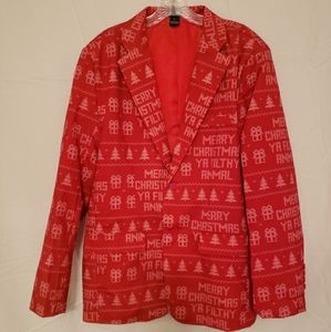 Merry Christmas Ya Filthy Animal Jacket, Slacks, and Tie Set Large
